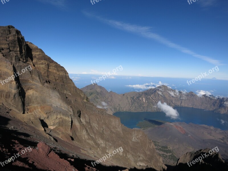 Rinjani Segara Anak Lake Crater Lake Crater Volcano