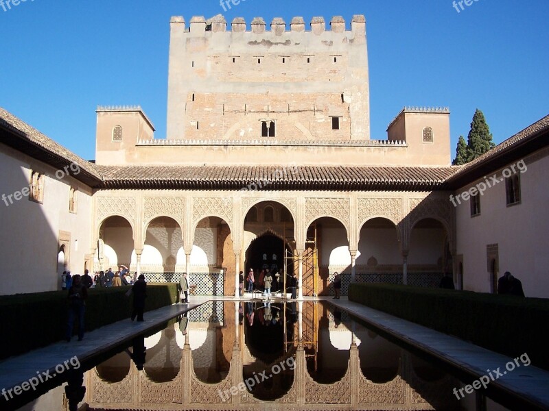 Alhambra Water Reflection Culture Free Photos