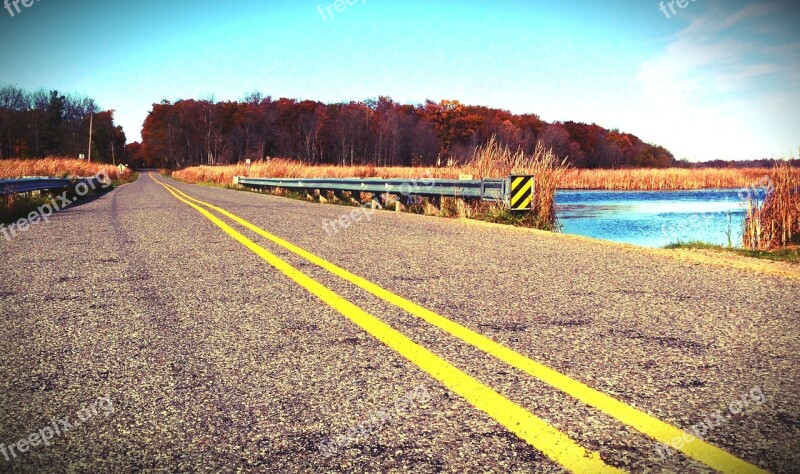 Road Yellow Line Travel Asphalt Street