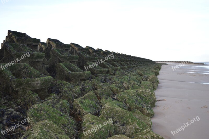 Rocks Beach Breakwater Tide Coastal