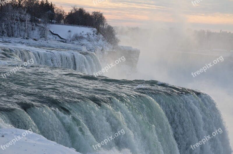 Niagara Winter Snow Frozen Cold