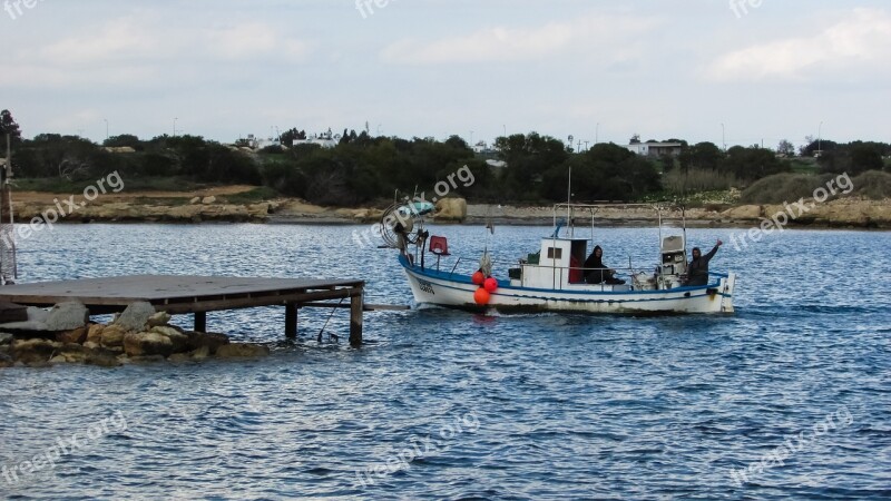 Cyprus Liopetri Potamos Fishing Boat Greeting