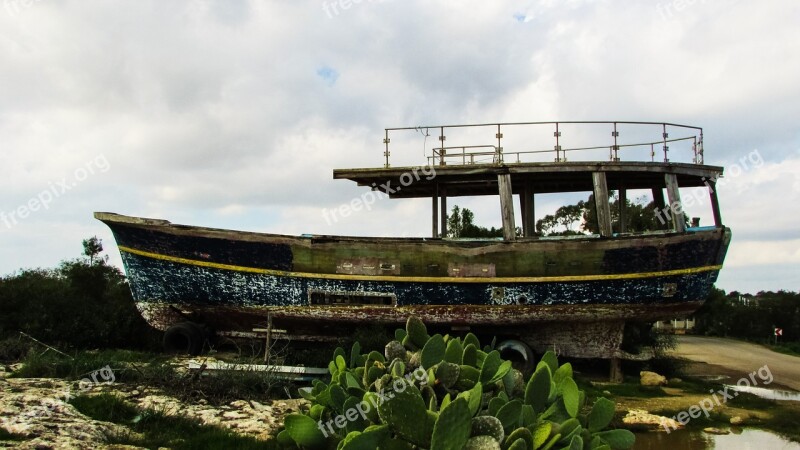 Cyprus Liopetri Potamos Old Boat