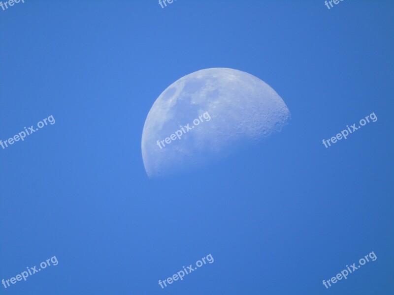 Sunset Moon Sky Beauty Blue Sky