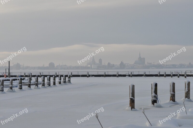 Rügen Bodden Frozen Stralsund Background Free Photos