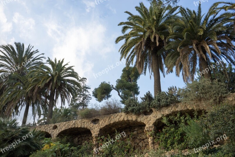 Guell Park Gaudi Barcelona Landmark Monument