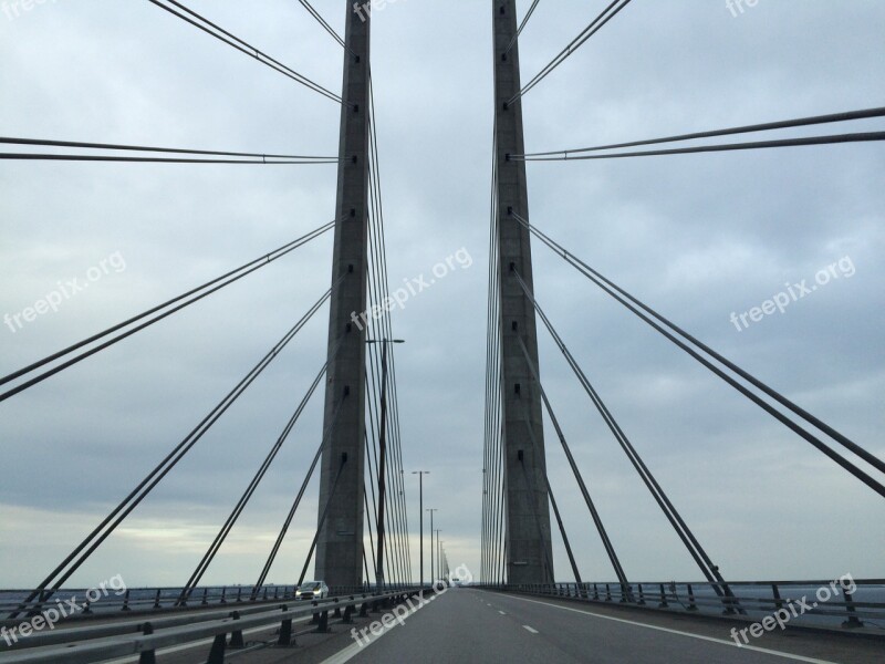 The öresund Bridge Bro Road Sweeden Denmark