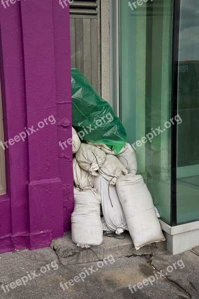 Bags With Sand Tide Flood Protection Free Photos