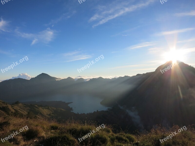 Mountain Rinjani Segara Anak Lake Indonesia Lombok