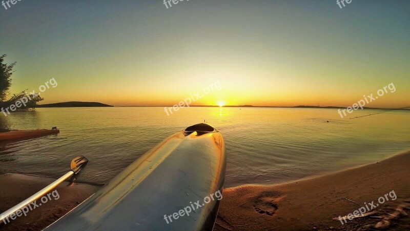 Summer Kayak Sunset Brazil Costa