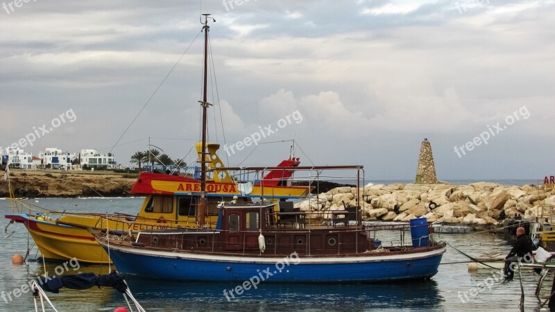 Cyprus Protaras Harbour Boats Free Photos