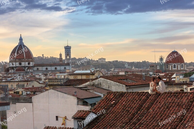 Florence Italy Couple Firenze Architecture