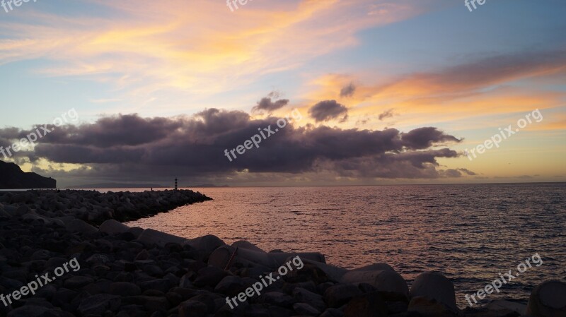 Madeira Funchal Sunrise Landscape Portugal