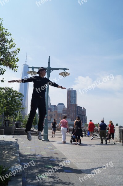 Jump Young Man Weightlessness New York America