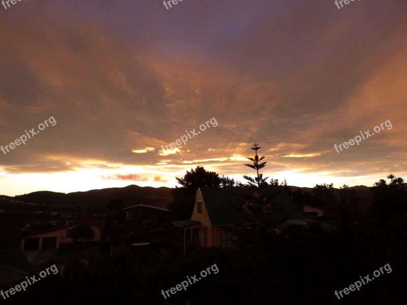 Sunset Sunrays Evening Urban Free Photos