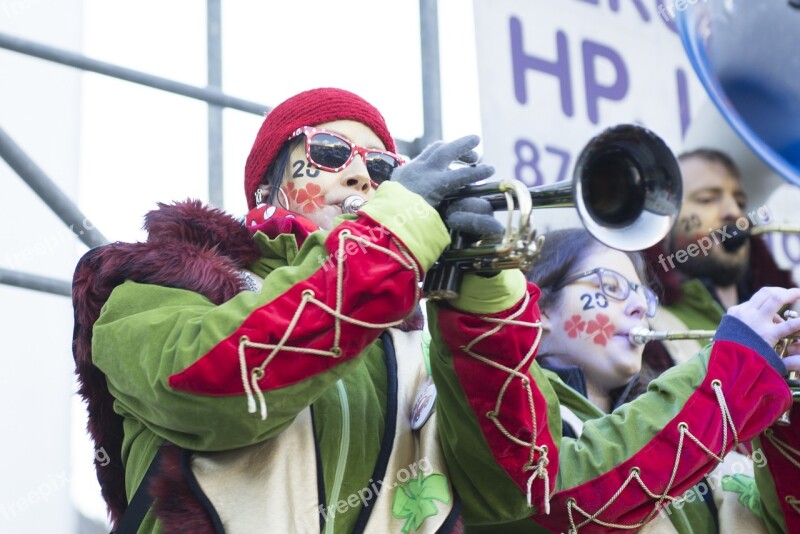 Music Carnival Instruments Trumpet Woman