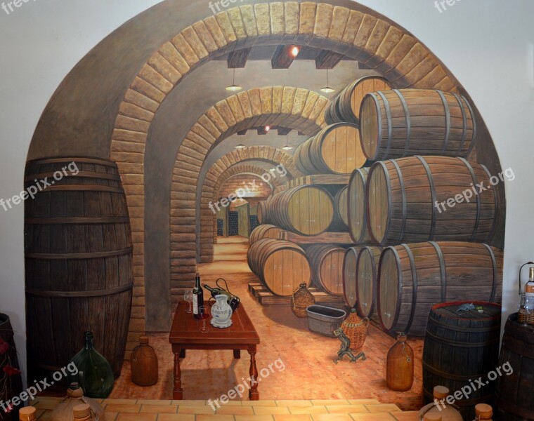 Cave Wall Painting Wine Winery