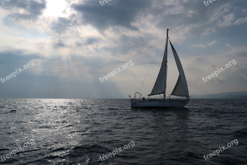 Boat Sea Browse Dusk Stormy