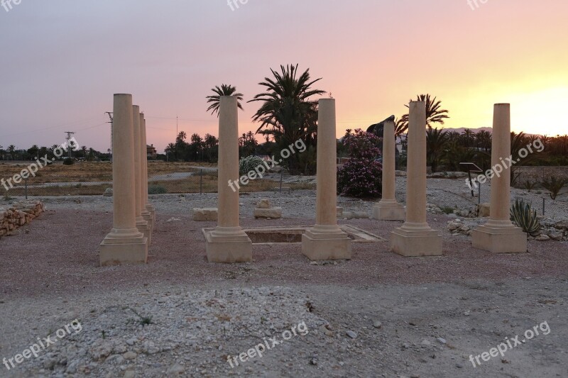 Ruins Archaeology Elche Greek Style Columns