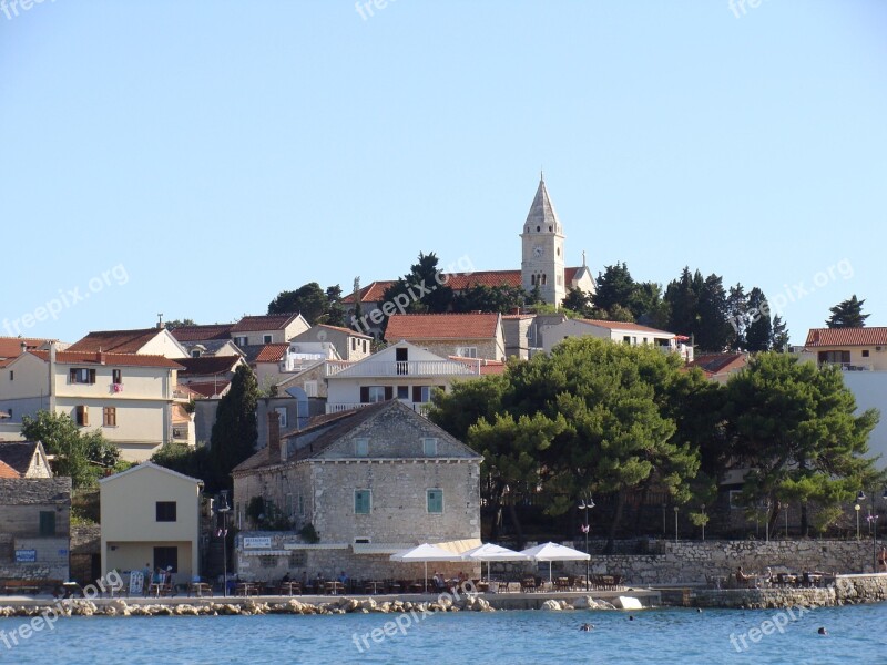 Croatia Island Ships Sea View Of The City