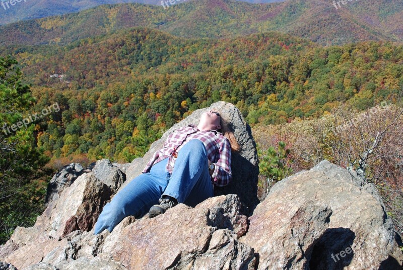 Mountains Fall Blue Ridge Mountains North Carolina Rattlesnake Ridge