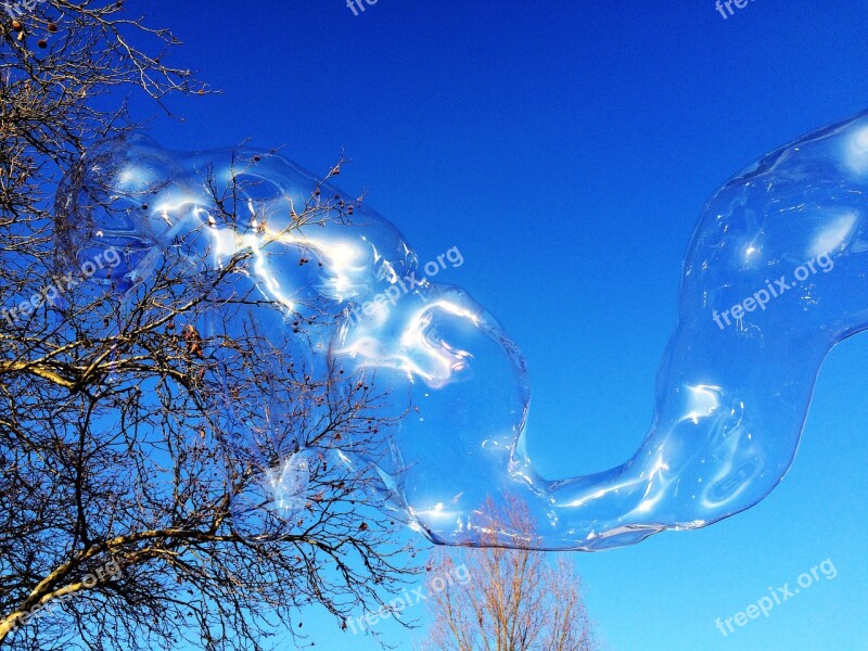 Soap Bubble Huge Colorful Large Wabbelig