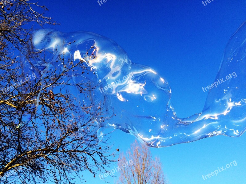 Soap Bubble Huge Colorful Large Wabbelig