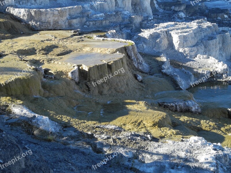 Yellowstone National Park Mammoth Hot Springs Wyoming Free Photos