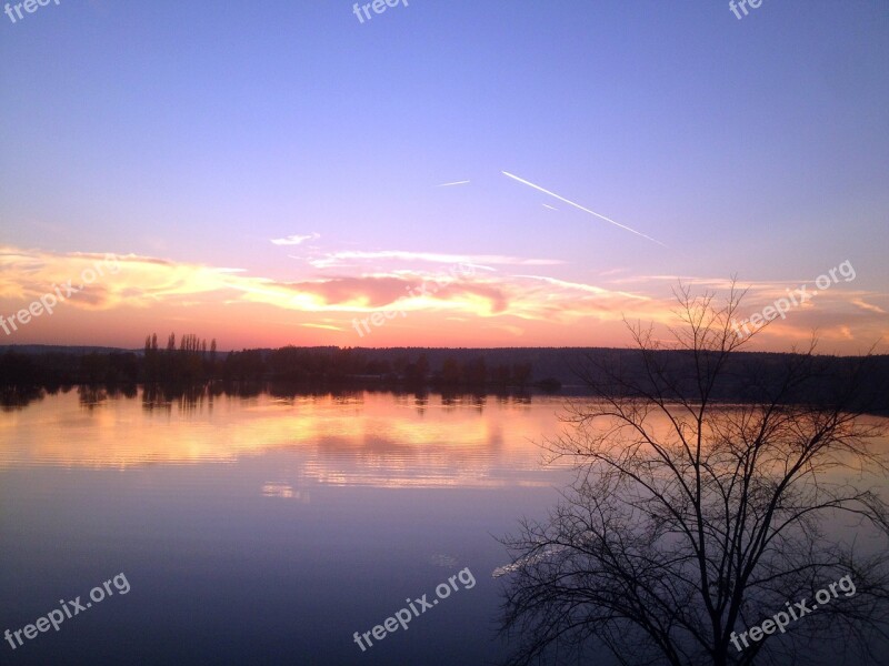 Winter Dam Dawn Heaven Water