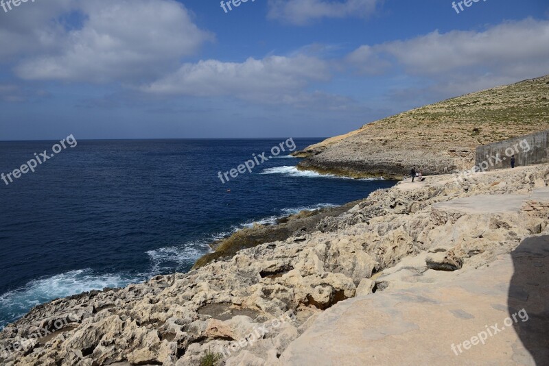 Malta Gozo Sea Mediterranean Blue