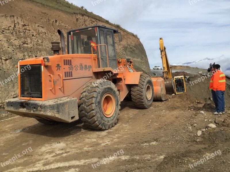 Qinghai Road Collapse The Scenery Free Photos