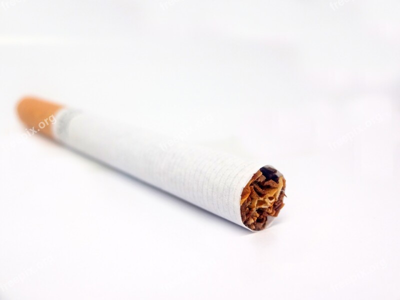 Cigarette Tobacco Smoked White Background White