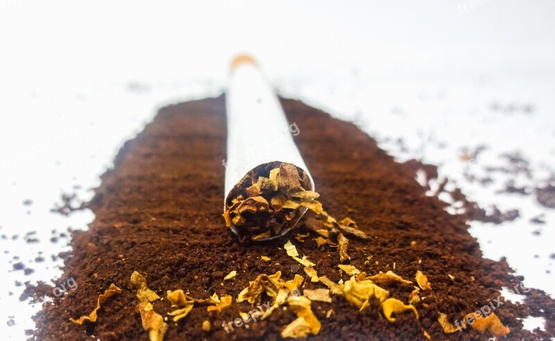 Cigarette Tobacco Coffee Powder White Background