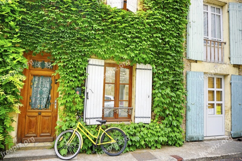 France Village Bicycle Europe Architecture