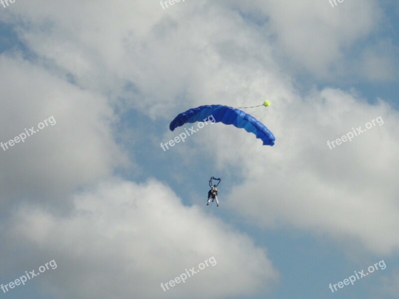 Parachute Sky Free Fall Adrenaline Skydiving