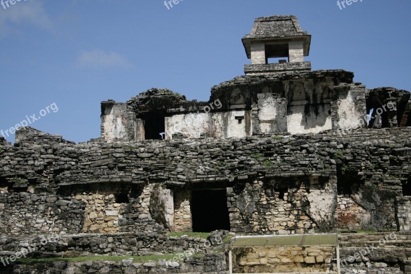 Palenque Prehispanic Mayan Ruins Mexico