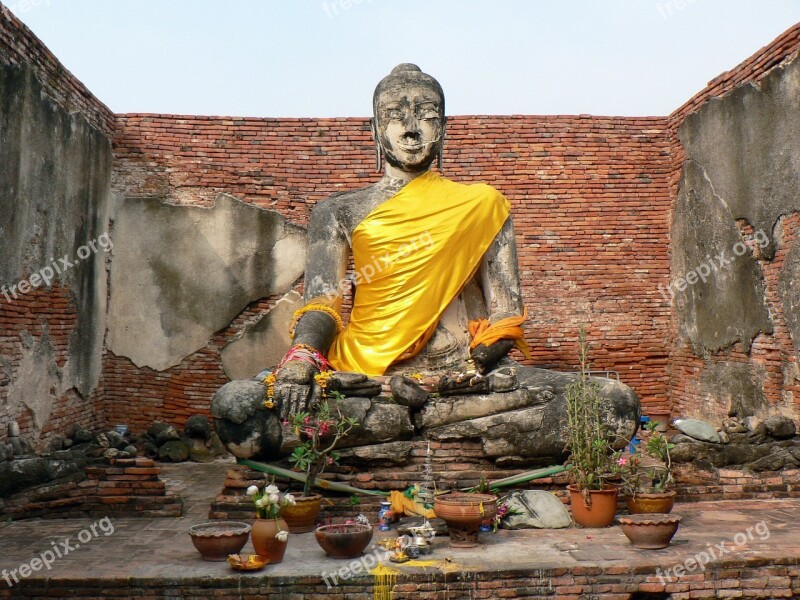 Thailand Sukhotai Buddha Monument Religion