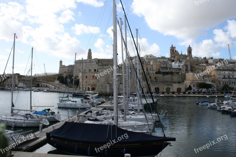 Malta Port Boats Colorful Free Photos