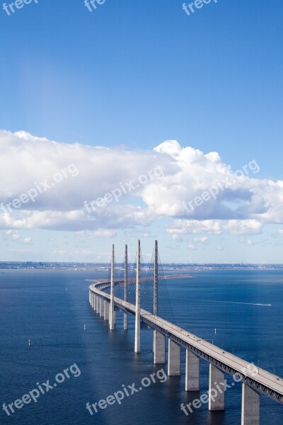 The öresund Bridge Malmö Bro Aerial Photo Copenhagen