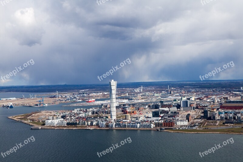 Malmö Aerial Photo Turning Torso The West Harbour Free Photos