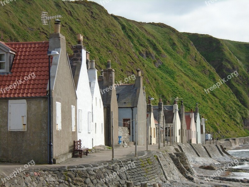 Cottages Scotland Landscape Old Coast