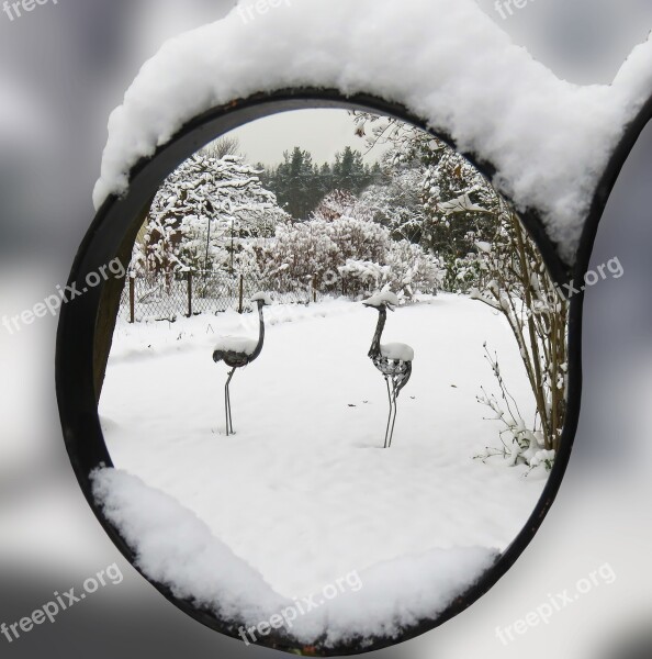 Winter Winter Magic Snow Garden Heron