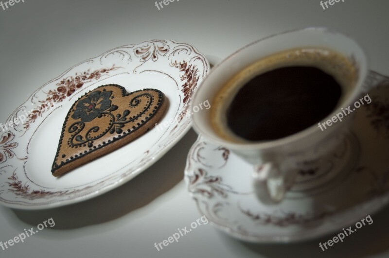 A Cup Of Coffee Porcelain The Cake Gingerbread The Elegance