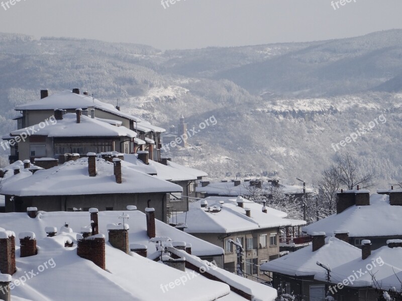 Veliko Tarnovo Tsarevets Snow Landscape Free Photos