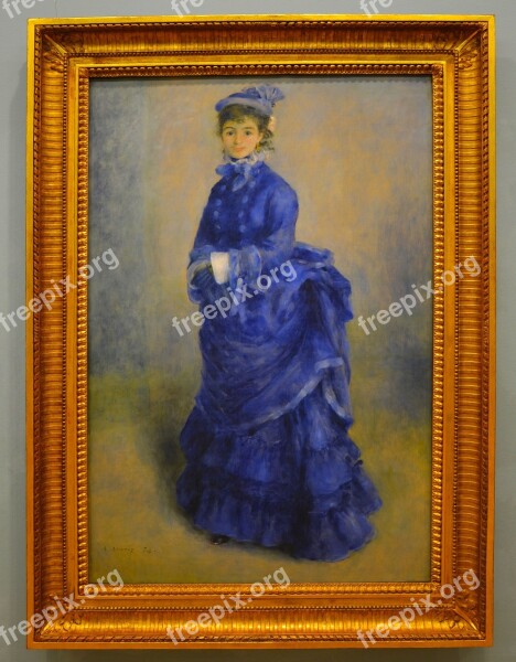 Woman In Blue Painting Blue Color Woman