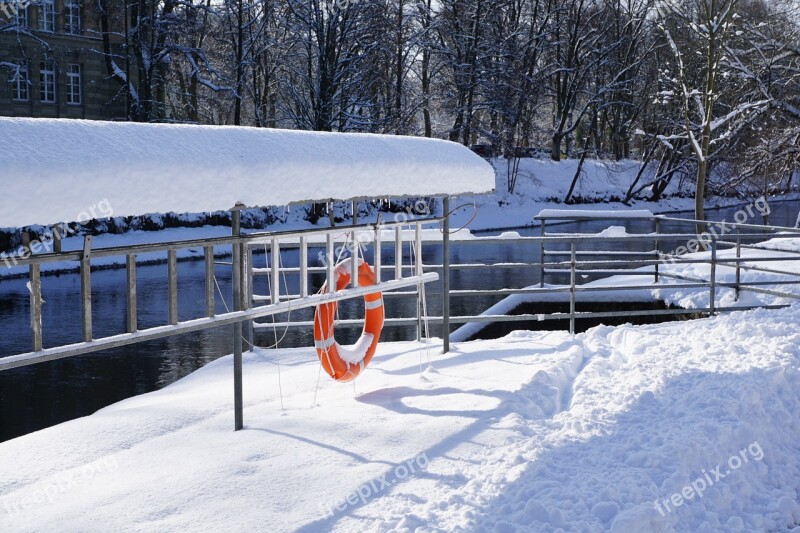 Snow Winter Danube Lifebelt Silent