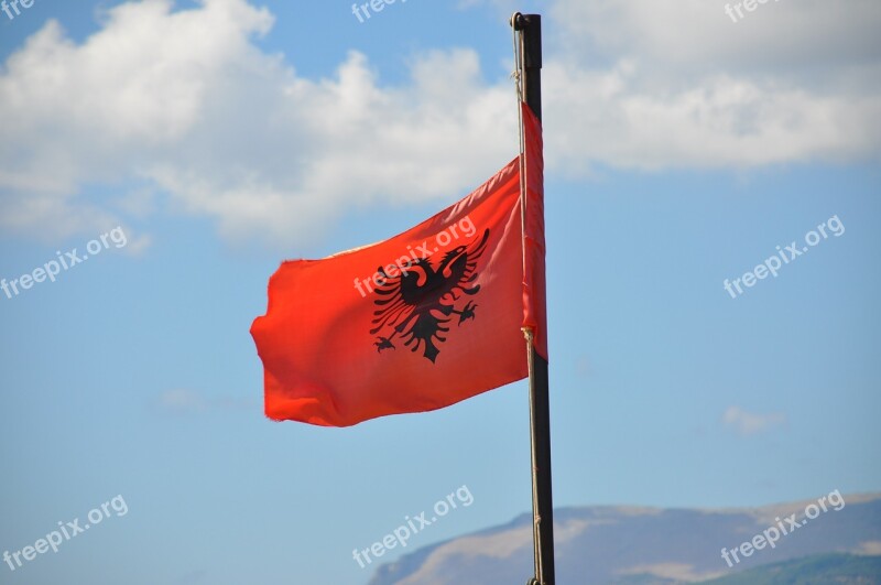 Albania National Flag Balkans Free Photos