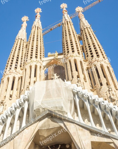 Sagrada Familia Cathedral Barcelona Architecture Church Famous