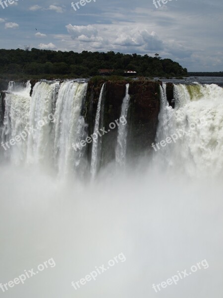 Waterfall Iguazu Falls Brasil Free Photos