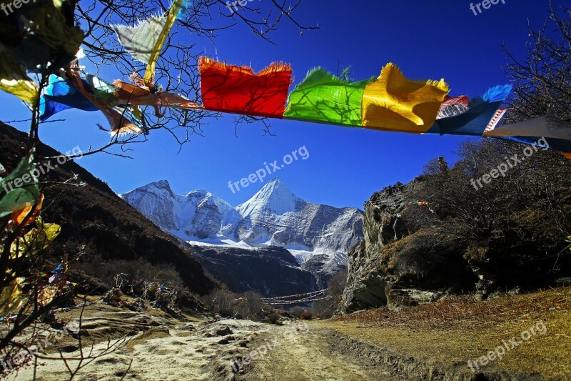 Tibetan Inagi Prayer Flags Free Photos